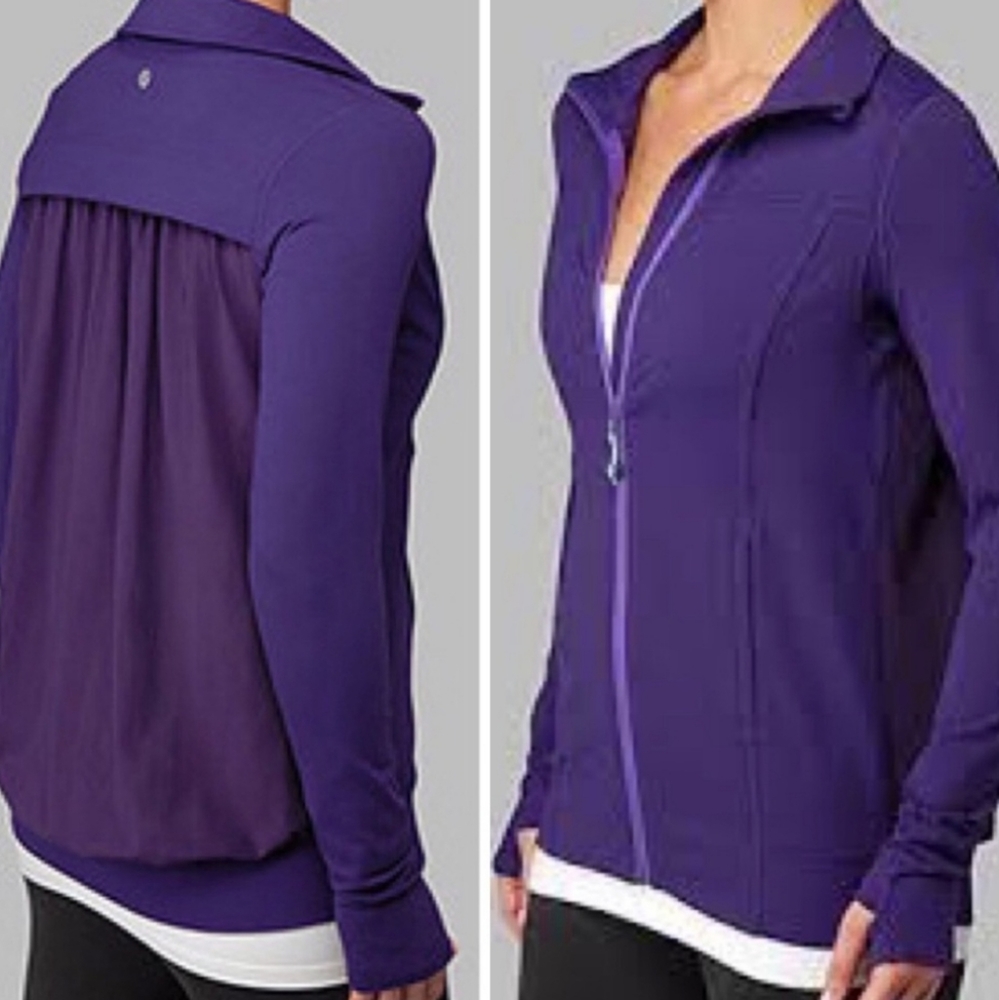 Lululemon Tadasana Purple Mesh Back Jacket Women's Size 10